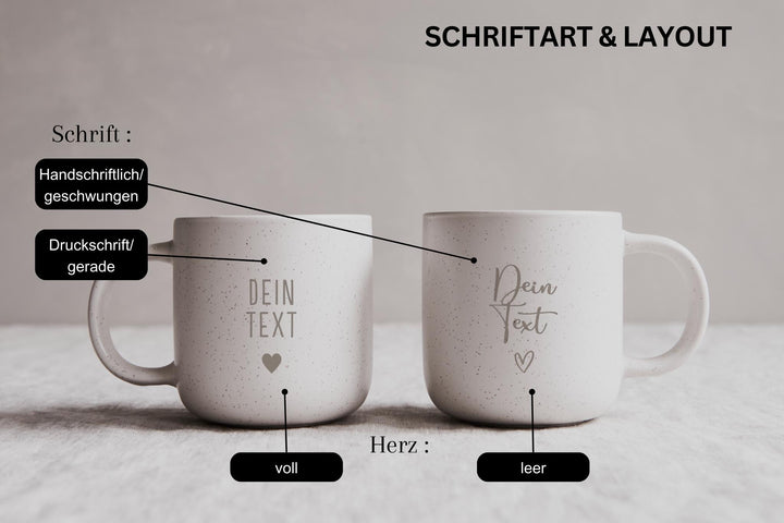 Personalisierte Keramiktasse mit deinem Text - Jellies Design