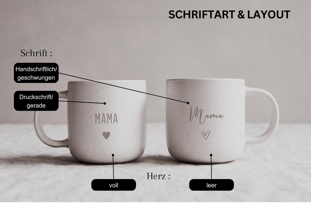 Personalisierte Steingut Tasse für die beste Mama - Jellies Design