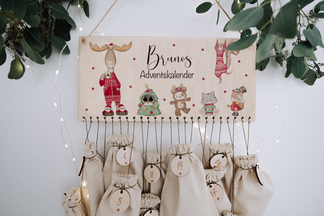 Adventskalender weihnachtliche Tierfreunden zum Selbstbefüllen - Jellies Design