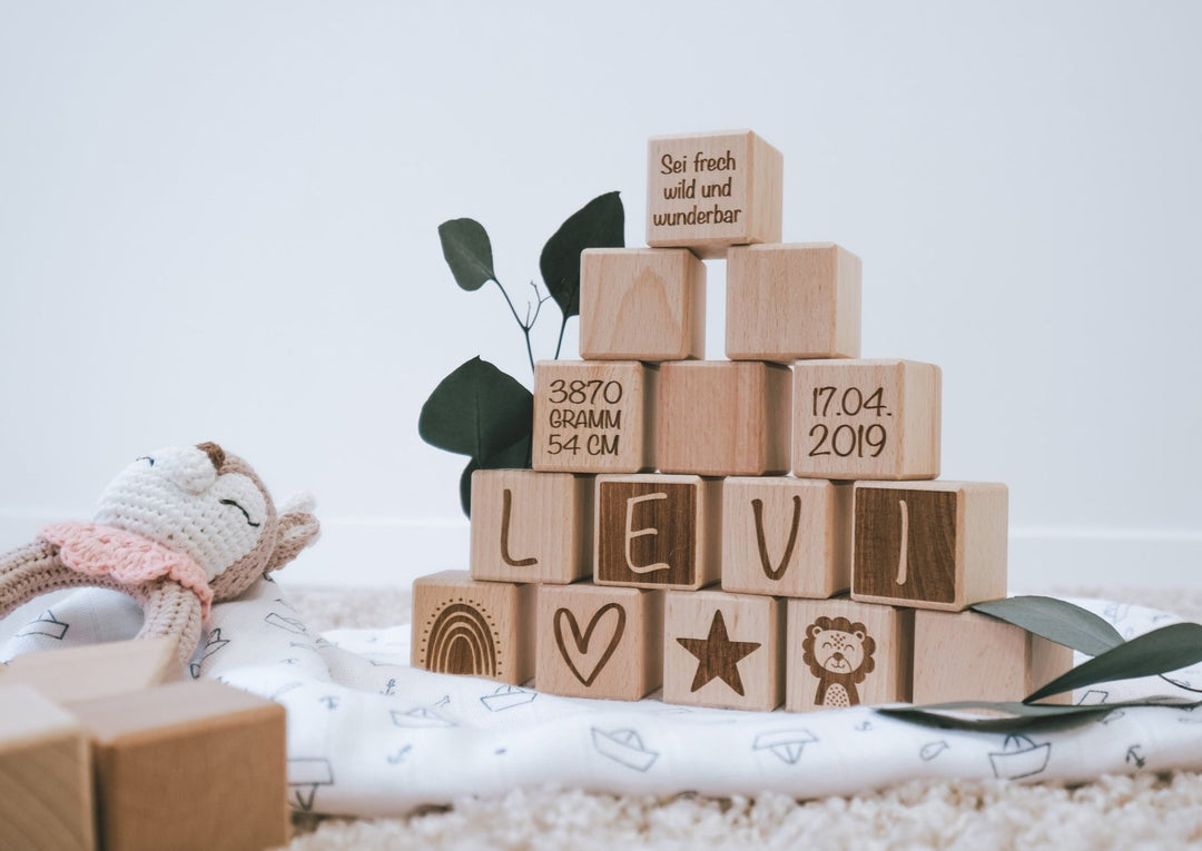 Holzwürfel mit süssen Motiven für Kinder - Jellies Design