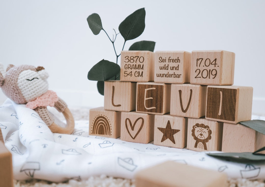 Holzwürfel mit süssen Motiven für Kinder - Jellies Design